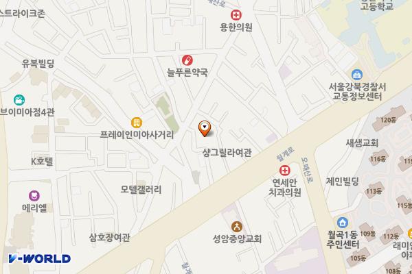 송중동 공영주차장 위치 지도 — 서울특별시 강북구 월계로7길 36