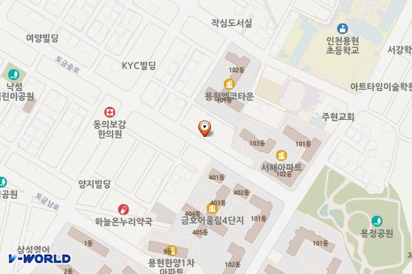 용현5동 제16노상주차장 위치 지도 — 인천광역시 미추홀구 토금중로 55-1(용현동)
