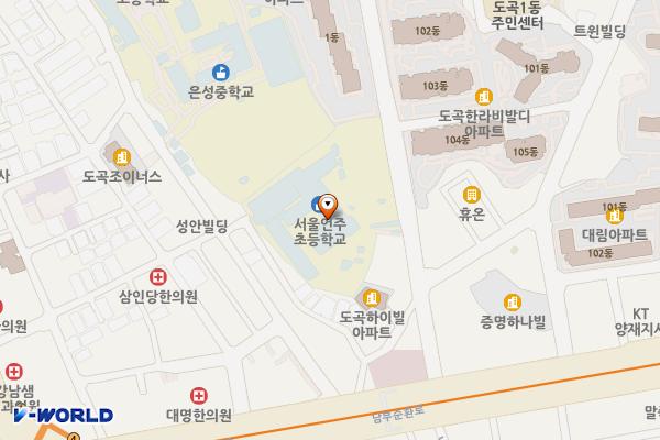 언주초등학교 공영주차장 위치 지도 — 서울특별시 강남구 남부순환로363길 19