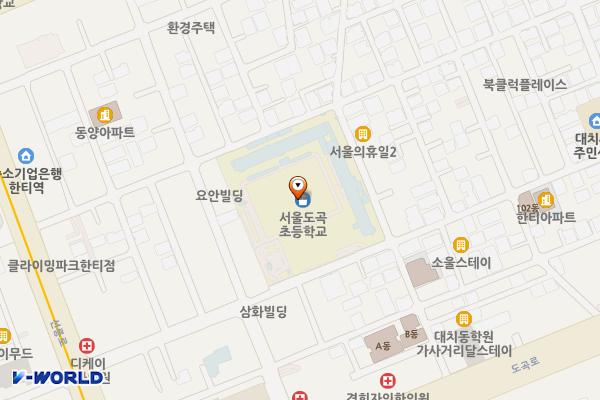 도곡초등학교 공영주차장 위치 지도 — 서울특별시 강남구 선릉로64길 33