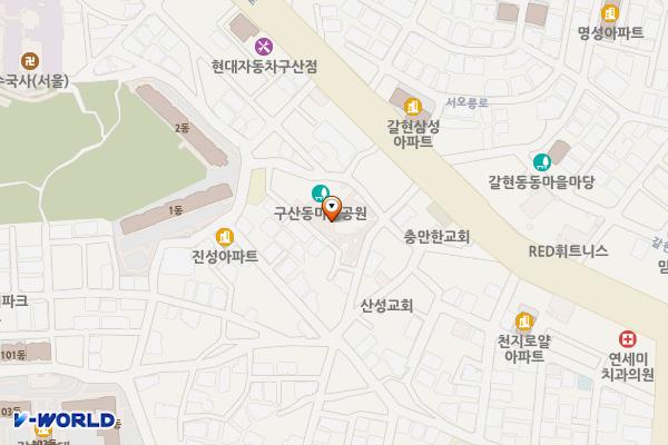 구산동마을공원 공영주차장 위치 지도 — 서울특별시 은평구 서오릉로17길 2-9