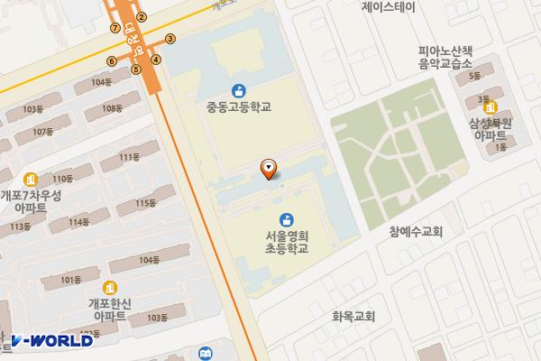 영희초등학교 공영주차장 위치 지도 — 서울특별시 강남구 일원로 21