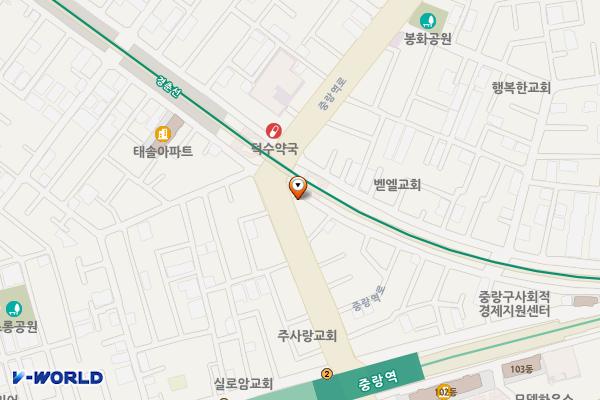 중화 제3공영주차장 위치 지도 — 서울특별시 중랑구 중랑역로 28