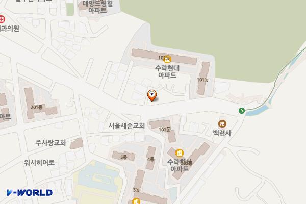 수락산디자인거리 공영주차장 위치 지도 — 서울특별시 노원구 동일로242길 77