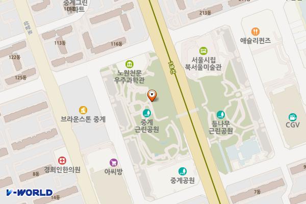 중계근린공원 주차장 위치 지도 — 서울특별시 노원구 동일로 1243