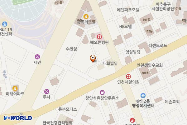 숭의1,3동제1노외주차장 위치 지도 — 인천광역시 미추홀구 석정로64번길 30(숭의동)