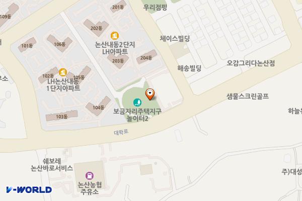 복합문화센터 논산미래광장 위치 지도 — 충청남도 논산시 대학로 61