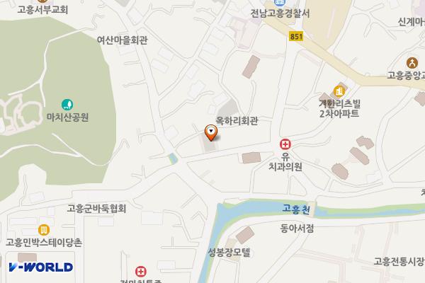 시니어클럽 앞 주차장 위치 지도 — 전남광주통합특별시 고흥군 옥하리 244-1