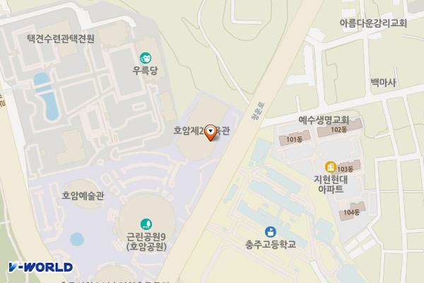 충주시시설관리공단 호암2체육관 위치 지도 — 충청북도 충주시 중원대로 3306