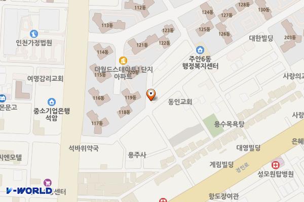주안6동제1노상주차장 위치 지도 — 인천광역시 미추홀구 경원대로864번길 35(주안동)