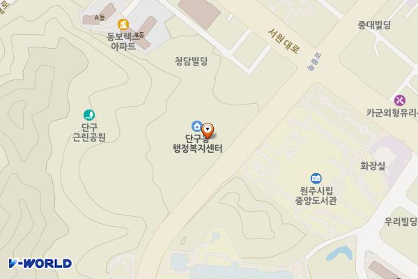 원주시청 단구동 행정복지센터 위치 지도 — 강원특별자치도 원주시 늘품로 83