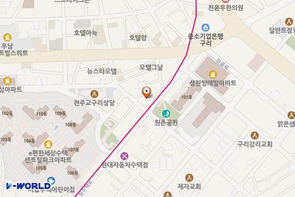 수택2동 행정복지센터 위치 지도 — 경기도 구리시 원수택로 53
