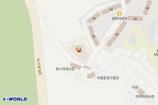 이태원 몬드리안호텔(B3F) 위치 지도 — 서울특별시 용산구 장문로 23
