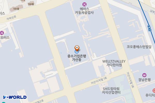 금천 벽산/경인 디지털밸리_주차장입구1 위치 지도 — 서울특별시 금천구 가산디지털2로 184