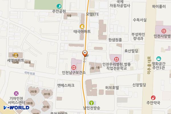 주안1동제4노상주차장 위치 지도 — 인천광역시 미추홀구 주안동 209