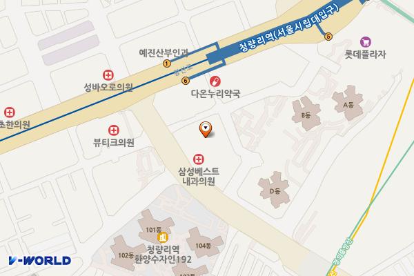 청량리 힐스테이트더퍼스트A블럭_B2F 위치 지도 — 서울특별시 동대문구 왕산로36길 6
