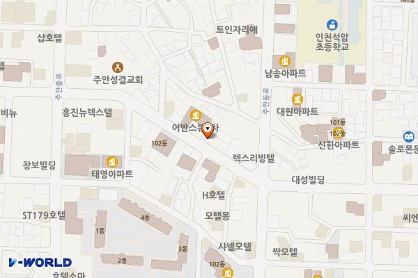 주안1동제3노상주차장 위치 지도 — 인천광역시 미추홀구 석바위로 107(주안동)