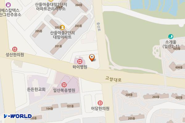 중산 헤븐리병원(B2F) 위치 지도 — 경기도 고양시 일산동구 중산로 117