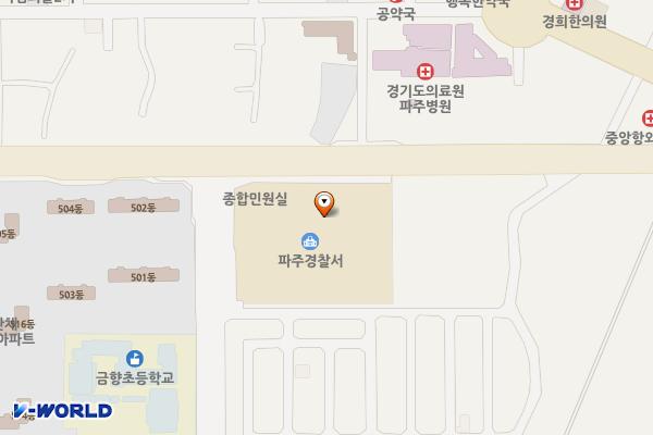 파주경찰서(실외주차장) 위치 지도 — 경기도 파주시 쇠재로 140