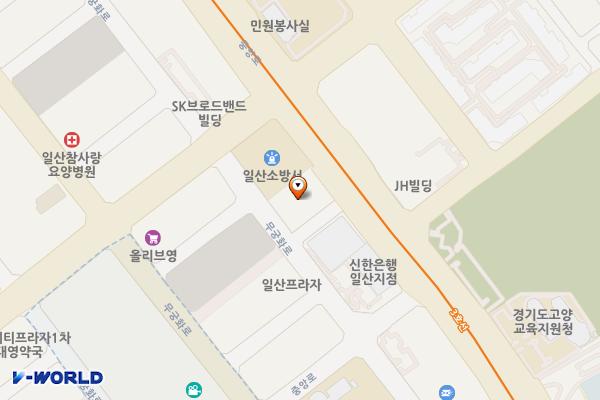 고양 허유재병원(지상주차장) 위치 지도 — 경기도 고양시 일산동구 중앙로 1317