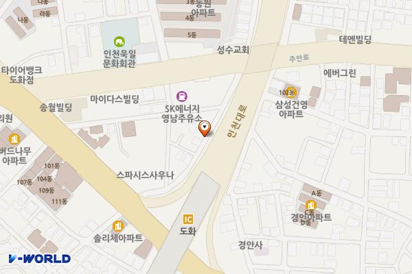 도화1동제4노상주차장 위치 지도 — 인천광역시 미추홀구 도화동 418-7