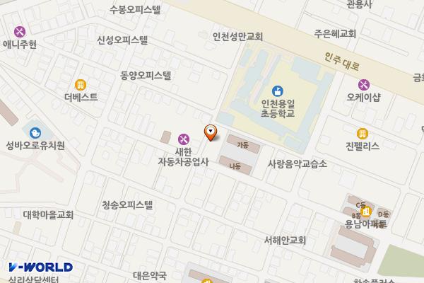 용현1,4동제5노외주차장 위치 지도 — 인천광역시 미추홀구 용현동 75-3