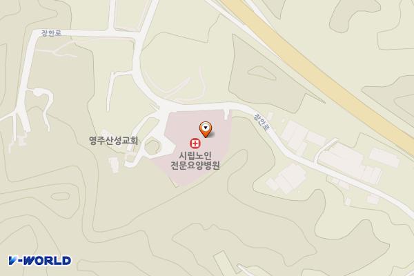 영주 시립노인전문요양병원 위치 지도 — 경상북도 영주시 안정면 장안로 697