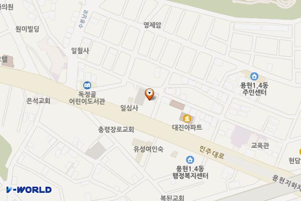 용현1,4동제4노외주차장 위치 지도 — 인천광역시 미추홀구 인주대로185번길 7(용현동)