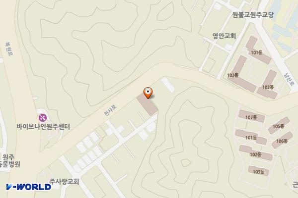원주 하나비바채 위치 지도 — 강원특별자치도 원주시 천사로 106