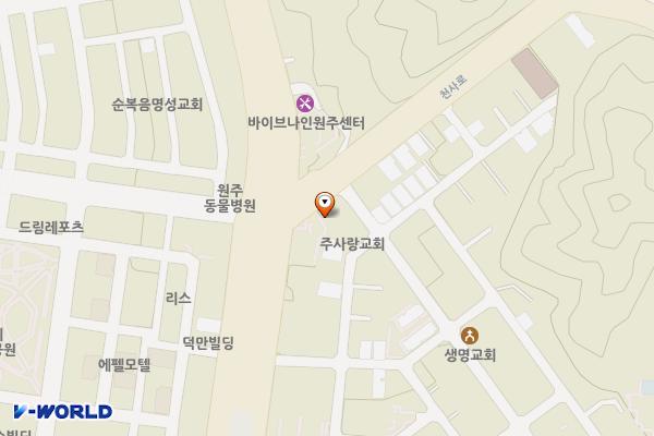 WK원주 삼정위드미 위치 지도 — 강원특별자치도 원주시 천사로 84