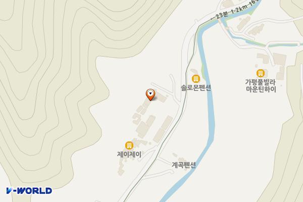 킹콩키즈풀빌라 위치 지도 — 경기도 가평군 청평면 호명리길 35-1