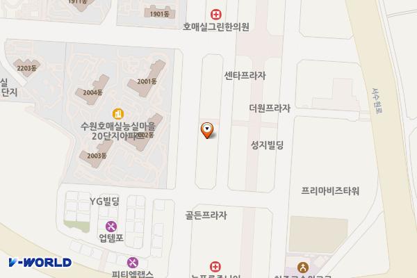 호매실더프라우드오피스텔 위치 지도 — 경기도 수원시 권선구 호매실로104번길 24-23