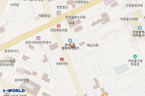 숭의2동제5노외주차장 위치 지도 — 인천광역시 미추홀구 경인로34번길 22