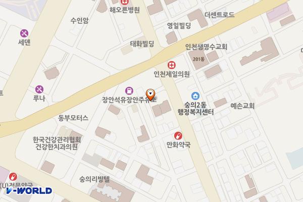 숭의2동제2노외주차장 위치 지도 — 인천광역시 미추홀구 숭의동 165-23