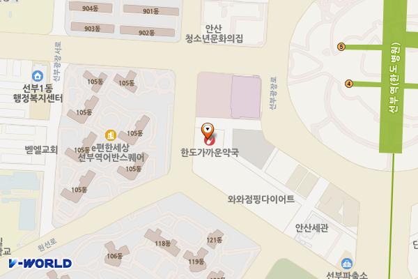 송천빌딩 위치 지도 — 경기도 안산시 단원구 선부광장1로 182