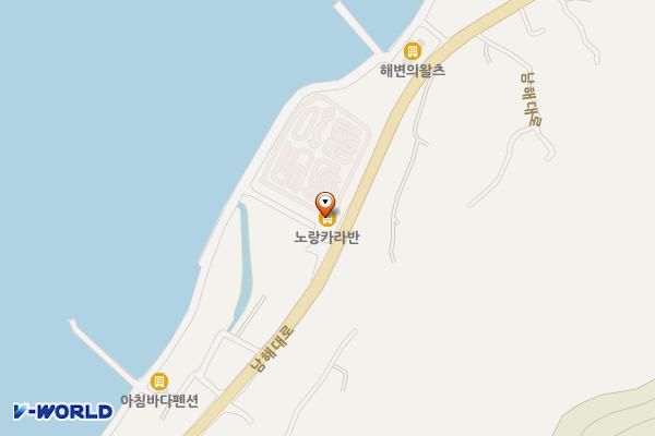 노랑카라반 위치 지도 — 경상남도 남해군 이동면 남해대로 1607