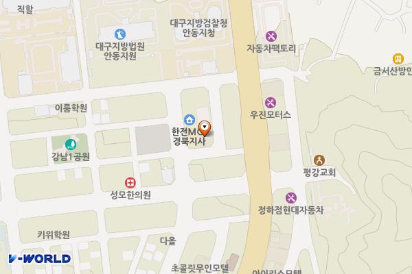 안동케이스호텔 위치 지도 — 경상북도 안동시 강남2길 60-16