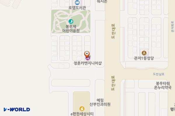 정훈카엔지니어샵 위치 지도 — 대전광역시 서구 봉우로48번길 24-15