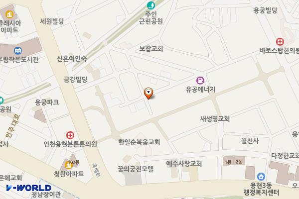 용현3동제1노외주차장 위치 지도 — 인천광역시 미추홀구 용삼길23번길 8(용현동)
