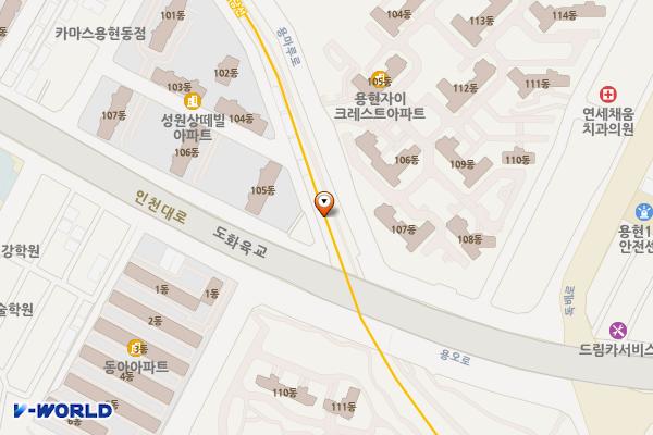 용현2동제2노외주차장 위치 지도 — 인천광역시 미추홀구 용현동 536-1