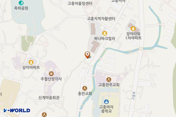 신계타운 2주차장 위치 지도 — 전남광주통합특별시 고흥군 남계리 443-1