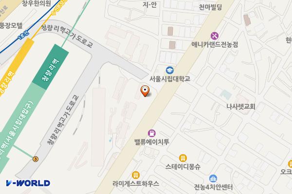 전농동퀸즈W행복주택 위치 지도 — 서울특별시 동대문구 서울시립대로 111