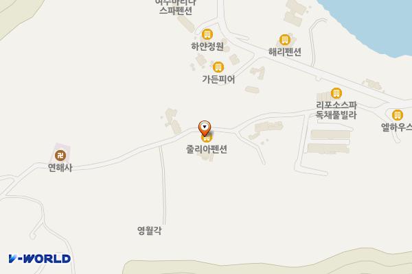 들꽃마을펜션 위치 지도 — 전남광주통합특별시 여수시 돌산읍 월암길 130