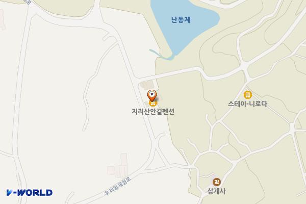 지리산에안길펜션 위치 지도 — 전남광주통합특별시 구례군 광의면 우리밀체험로 166