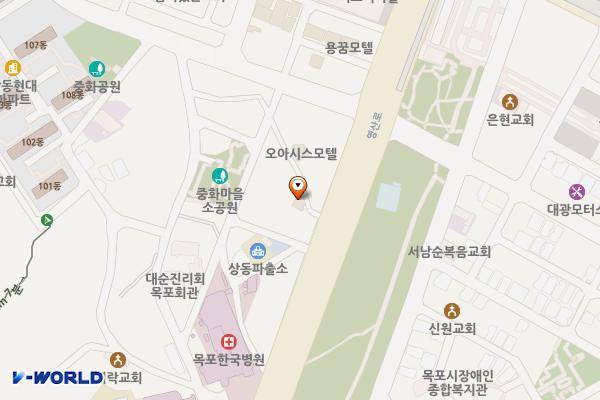 준모텔 위치 지도 — 전남광주통합특별시 목포시 영산로 499
