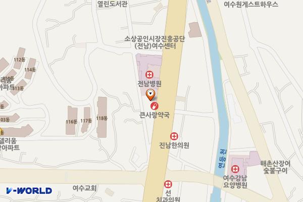 여수 전남병원 위치 지도 — 전남광주통합특별시 여수시 좌수영로 49