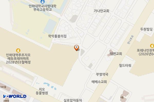 학익2동제4노외주차장 위치 지도 — 인천광역시 미추홀구 재넘이길29번길 62(학익동)
