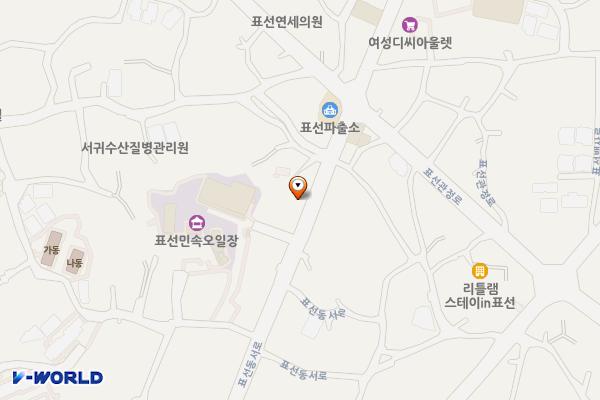 정희네손칼국수 위치 지도 — 제주특별자치도 서귀포시 표선면 표선동서로 207