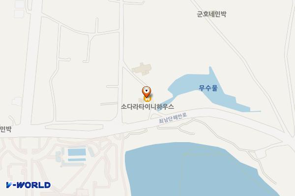 소다라타이니하우스 위치 지도 — 제주특별자치도 서귀포시 대정읍 하모백사로14번길 10