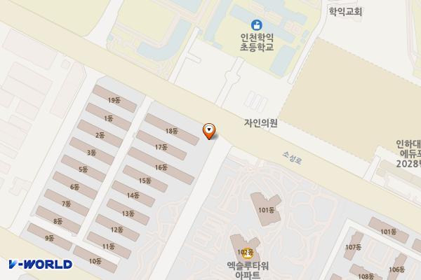 학익1동제3노외주차장 위치 지도 — 인천광역시 미추홀구 학익동 732-1